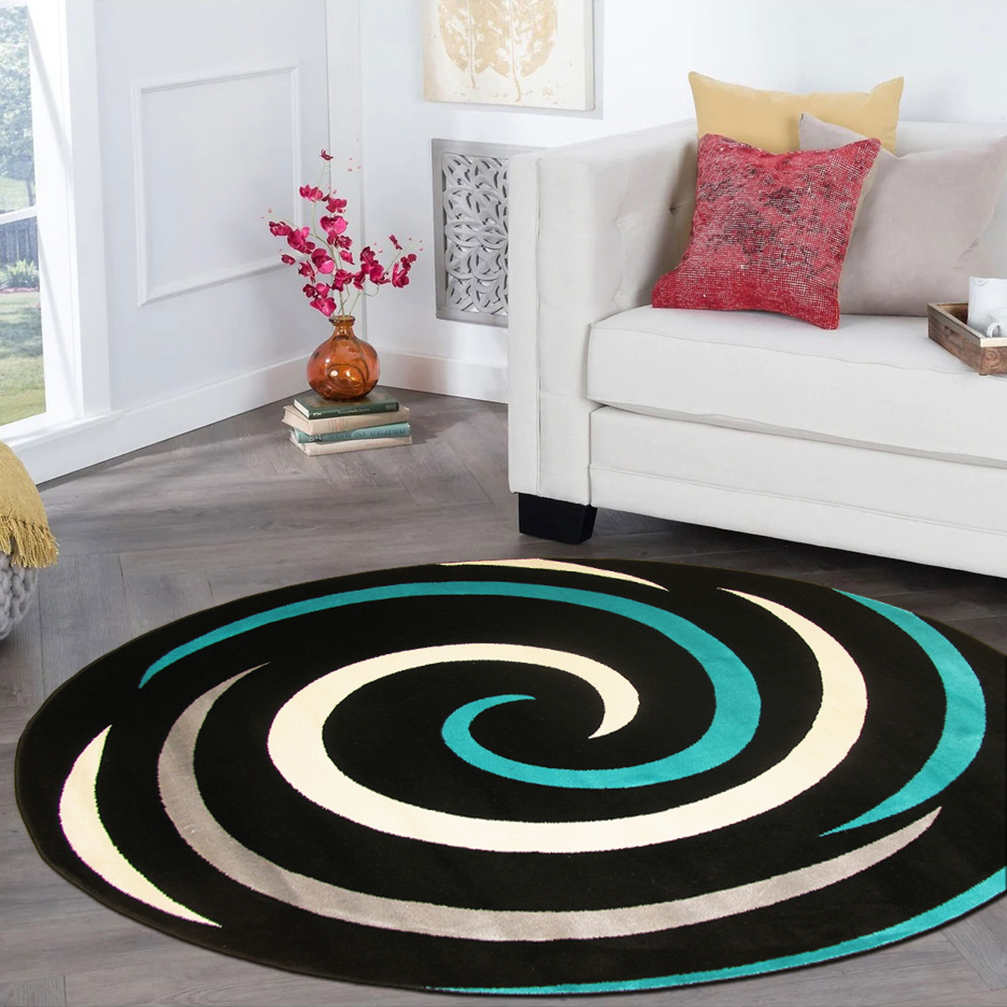 Sky Modern Swirl Pattern Rug