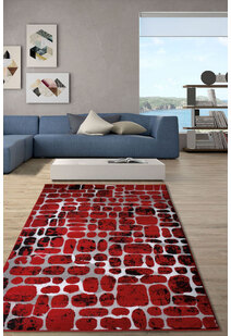 Atlanta Modern Red Abstract Rug