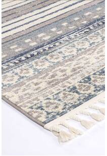 Inti Moroccan Striped Fringed Rug