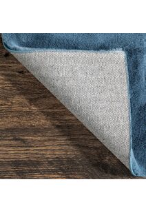 Jessa Blue Plush Washable Rug