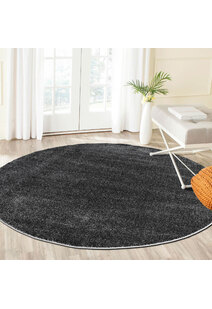 Leo Modern Thick Plain Black Rug