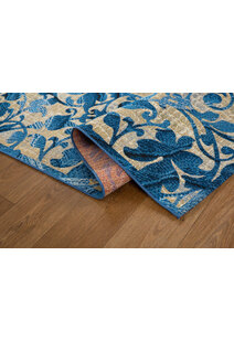 Marly Blue Floral Emblem Rug