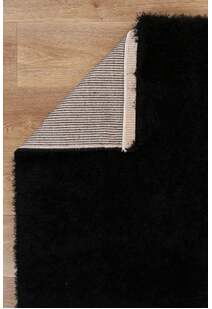 Palace Plain Black Shaggy Rug