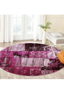 Paris Carved Lilac Patchwork Rug