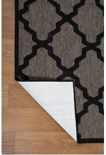 Soleil Grey Flatweave Trellis Rug