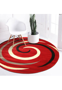 Sky Modern Red Swirl Pattern Rug