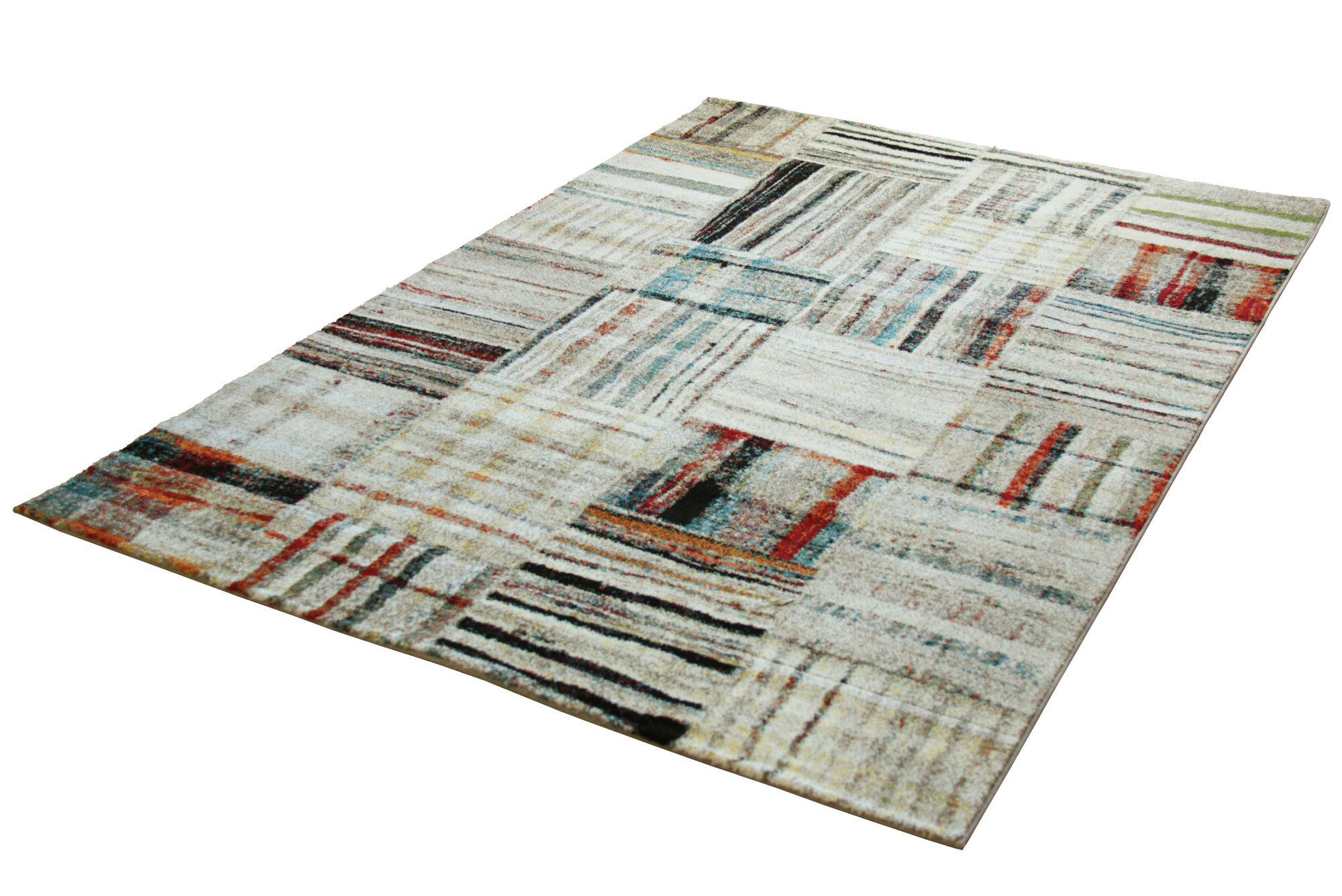 Adobe Beige Square Pattern Rug