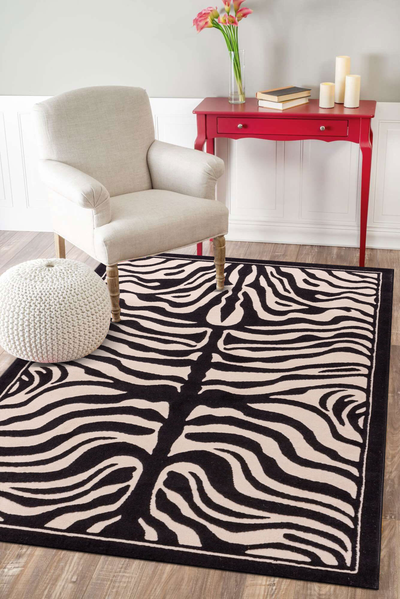 Americo Zebra Animal Print Rug