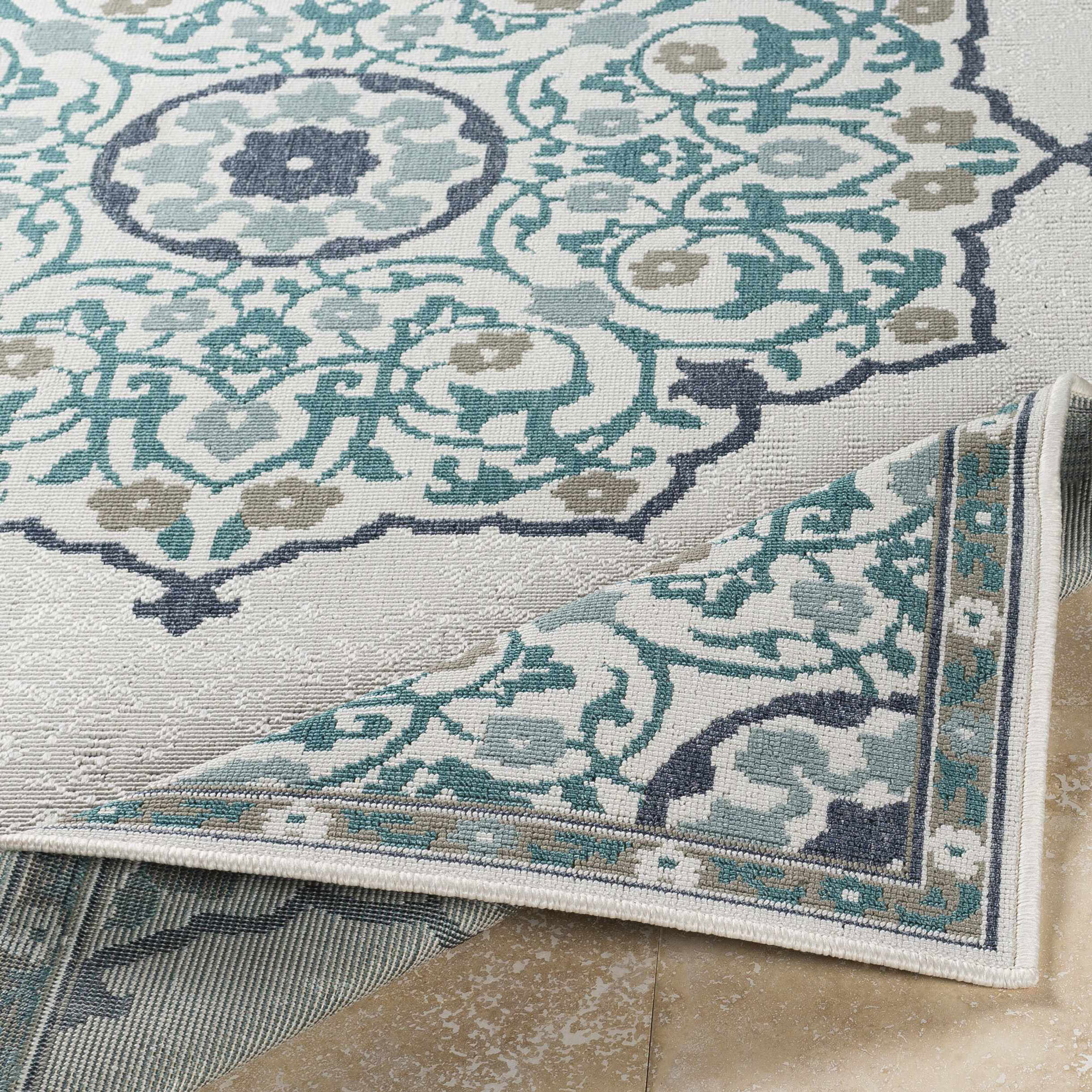 Ambient Ivory Floral Outdoor Rug