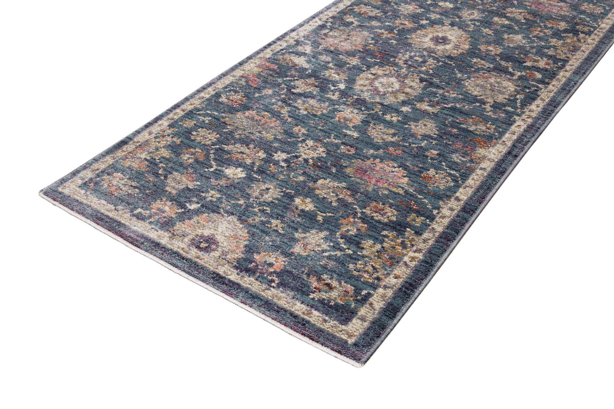 Cora Blue Traditional Floral Rug