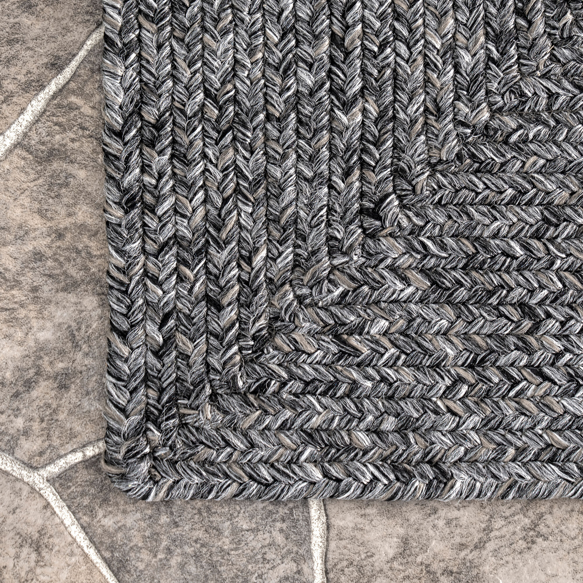 San Pietro Black Hand Braided Rug