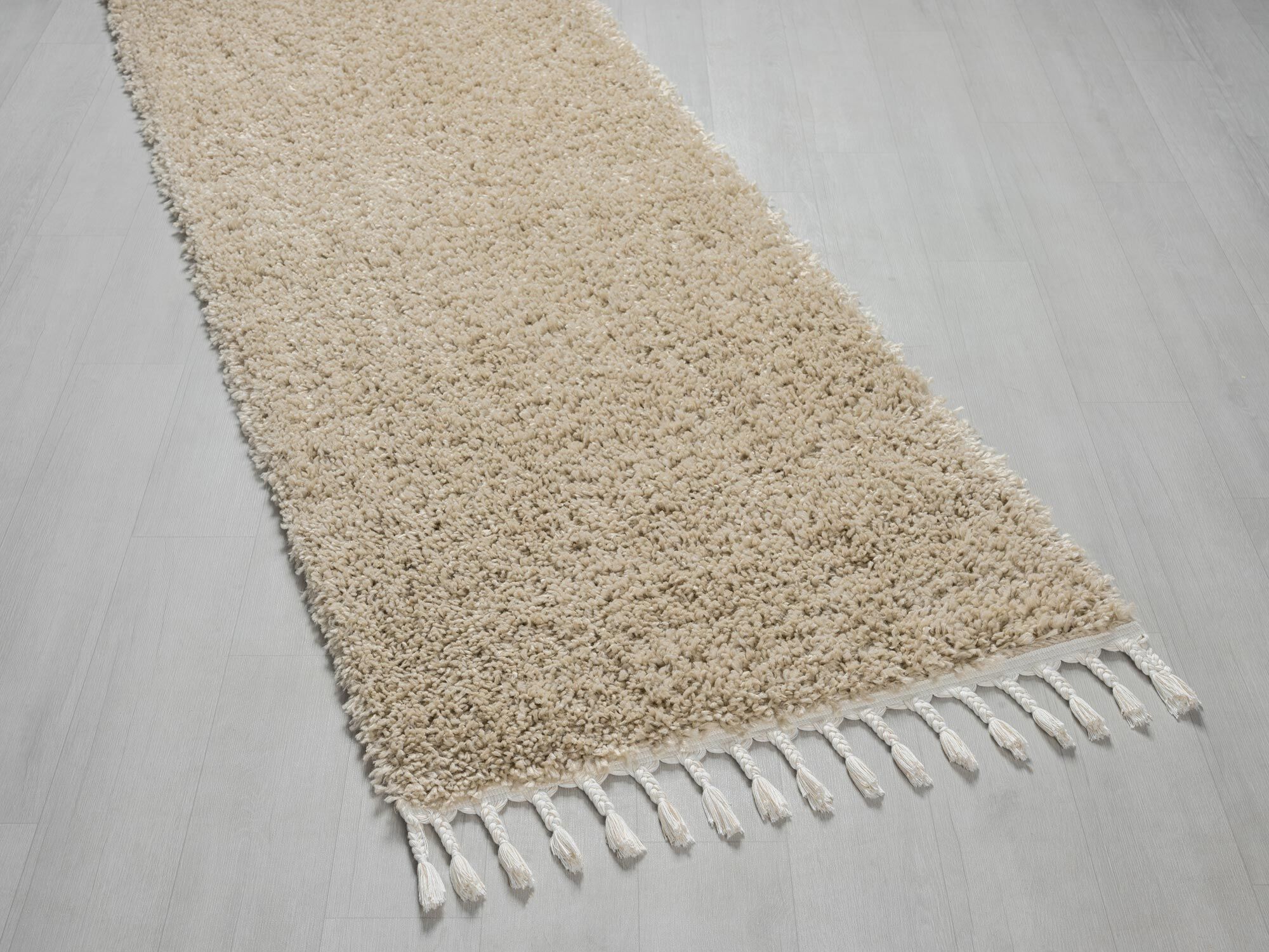 Joey Plain Beige Shaggy Rug