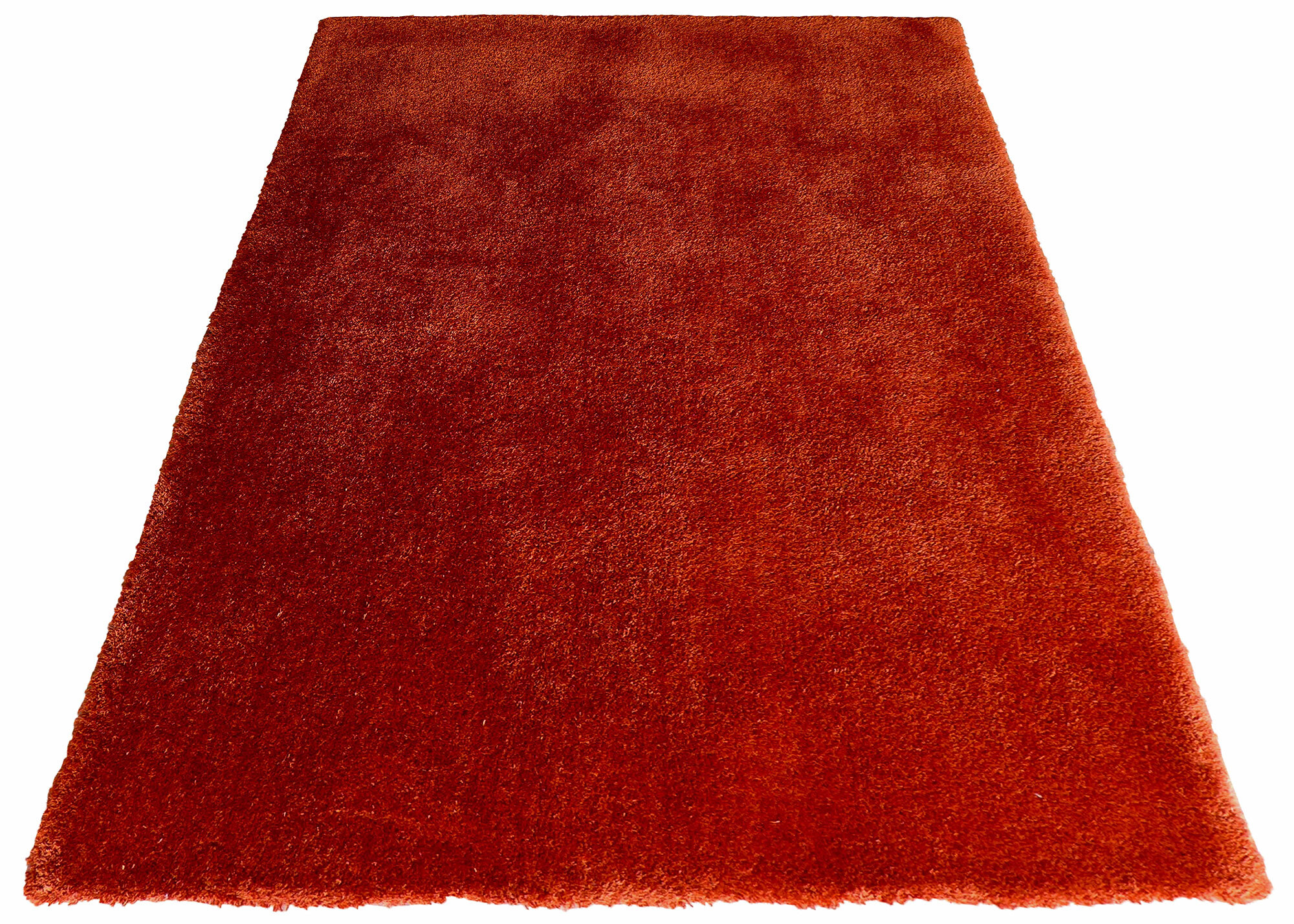 Luxe Plain Orange Shaggy Rug