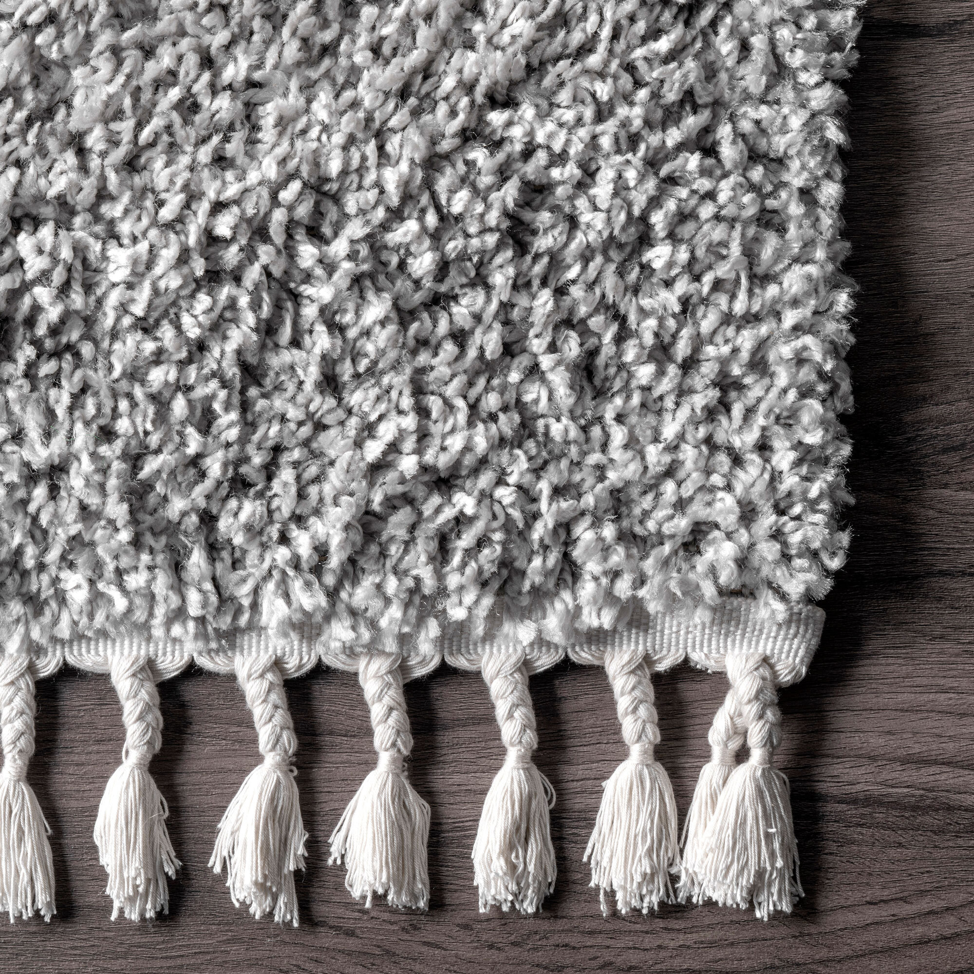 Lucy Grey Moroccan Tassel Rug