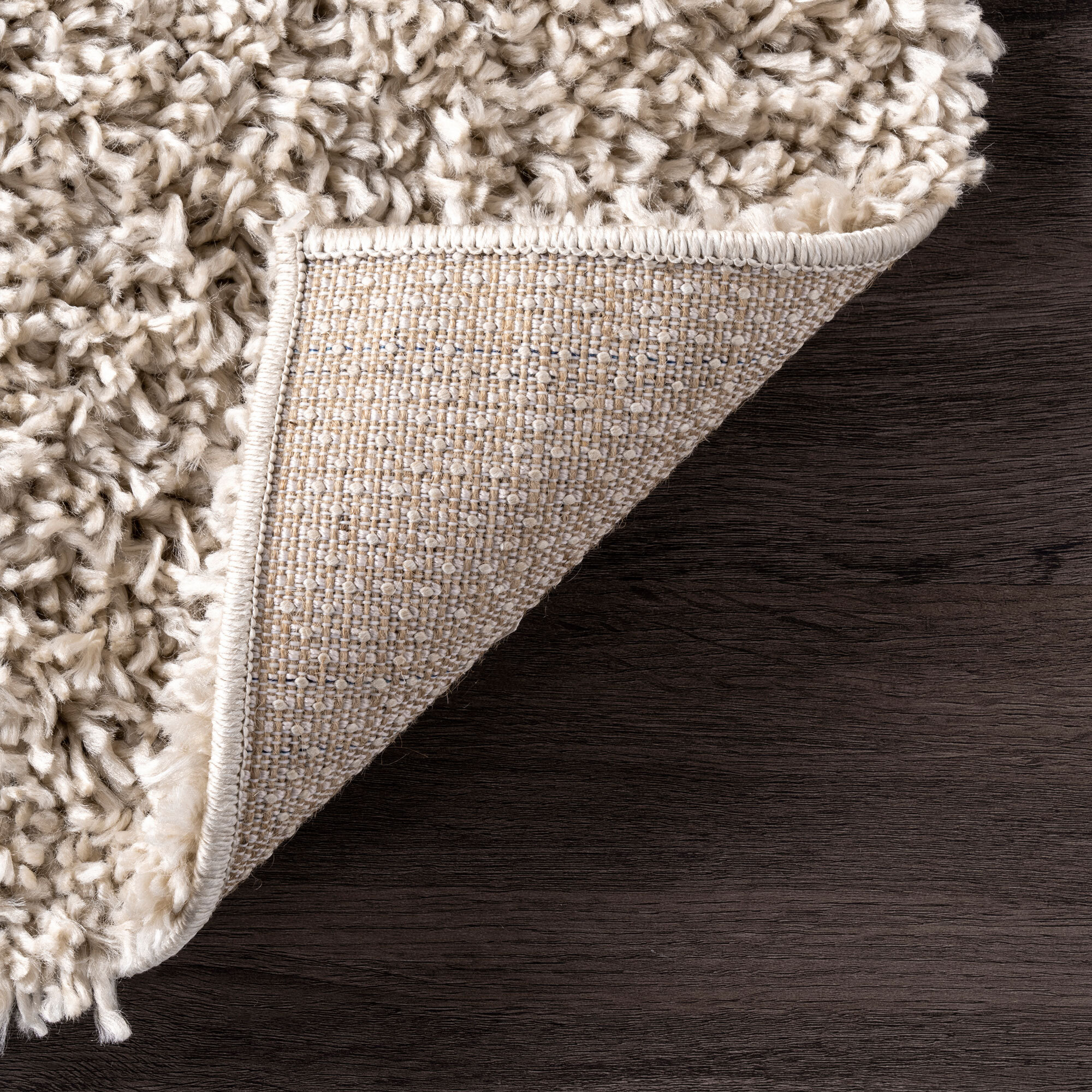 Luis Plain Beige Shaggy Rug