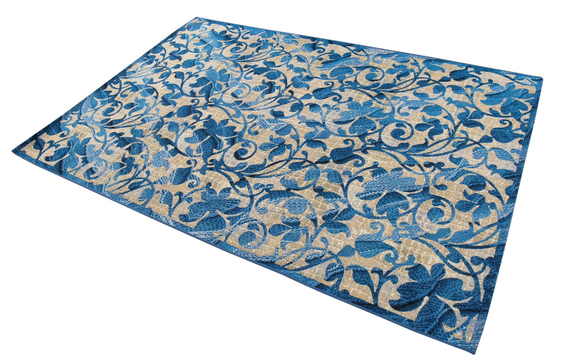 Marly Blue Floral Emblem Rug