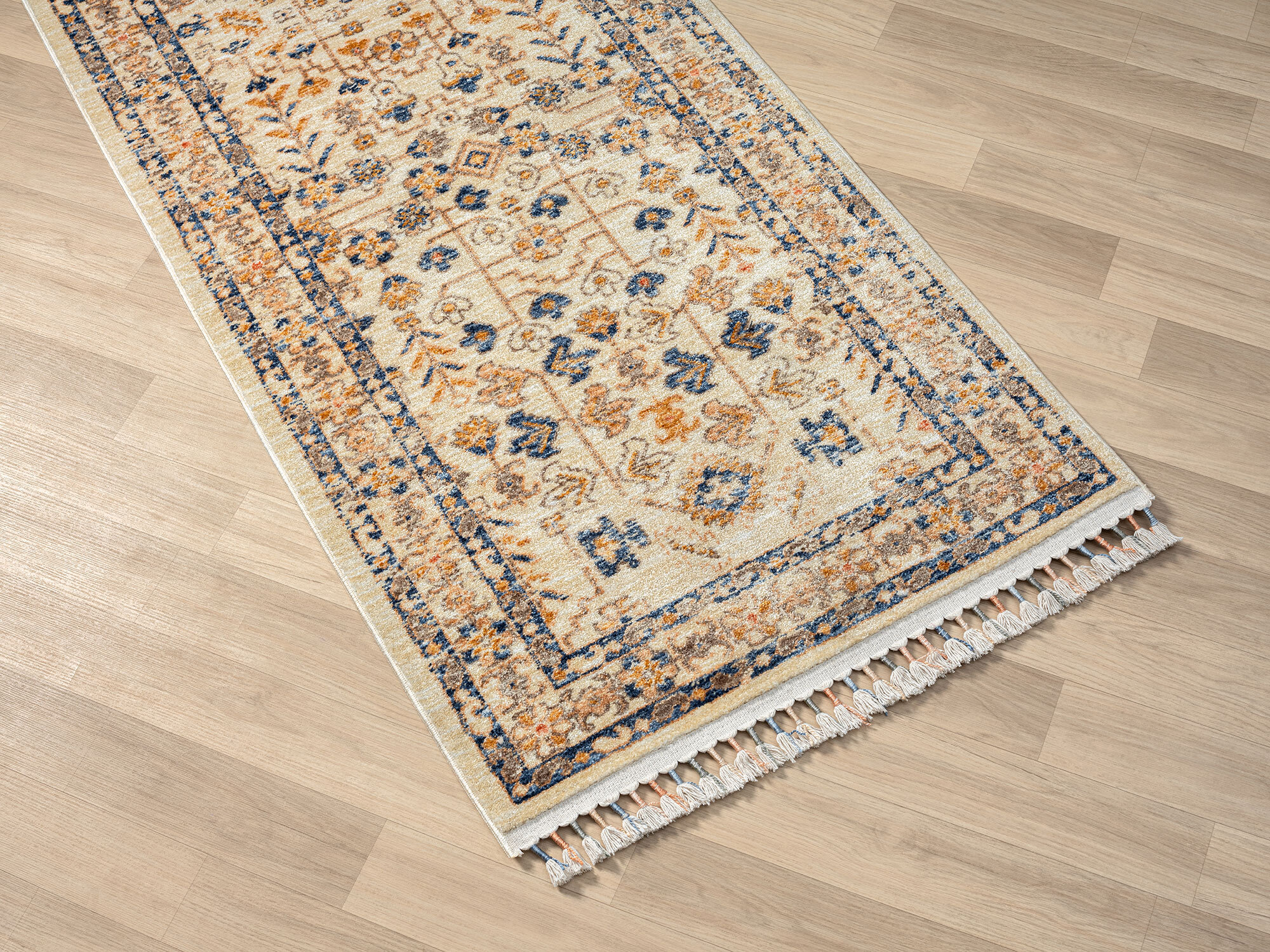 Opal Traditional Floral Border Rug