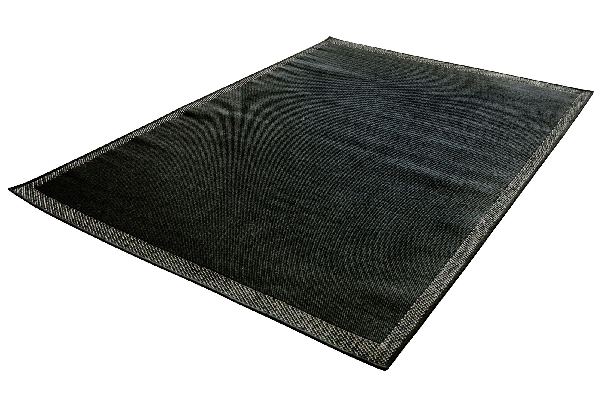 Storm Plain Black Flatweave Rug