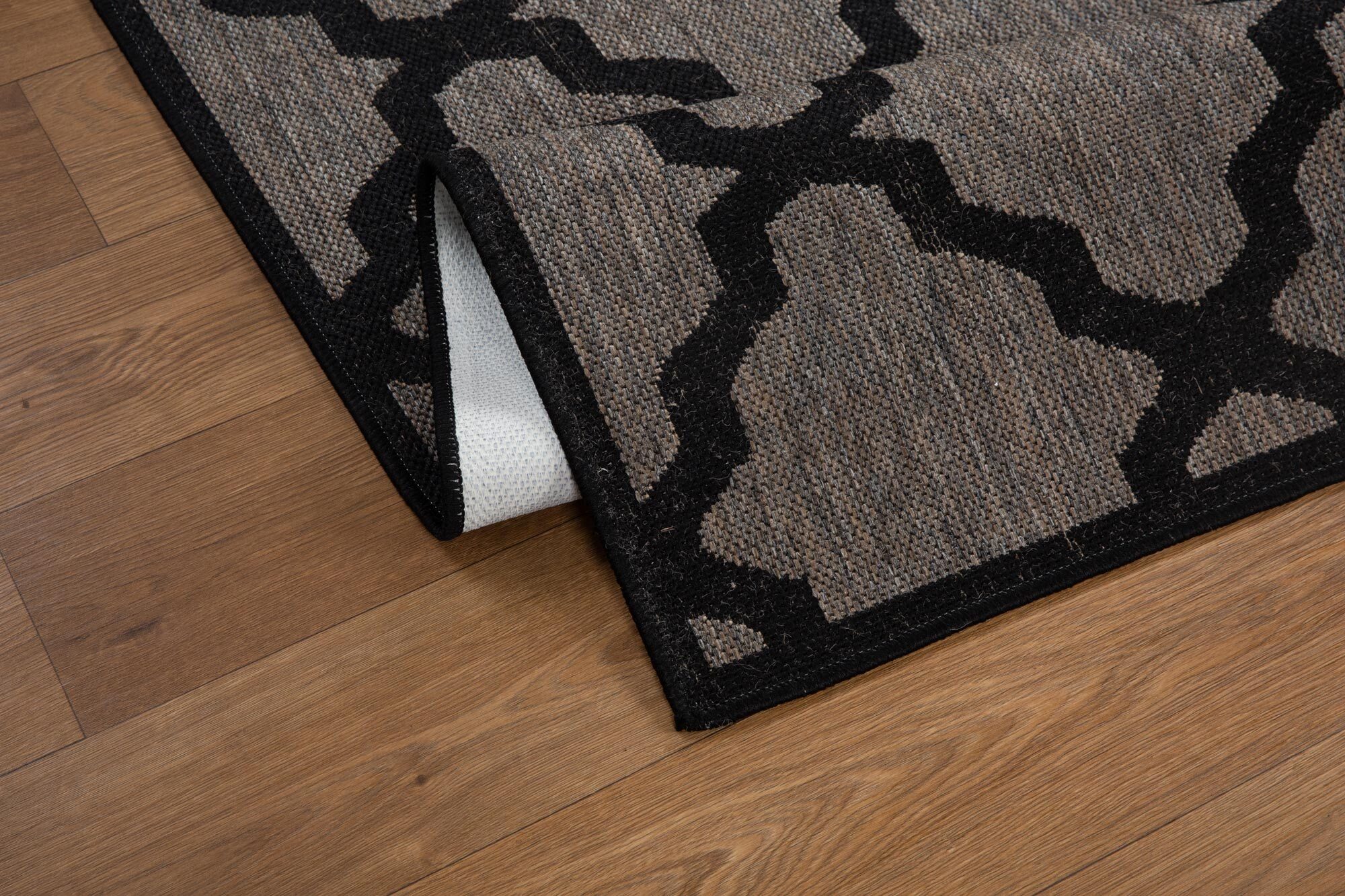 Soleil Grey Flatweave Trellis Rug