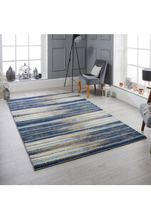 Alex Blue Modern Striped Rug