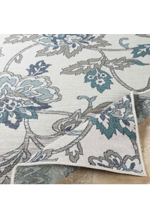 Ambient Floral Ivory Outdoor Rug