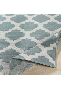 Ambient Teal Trellis Outdoor Rug