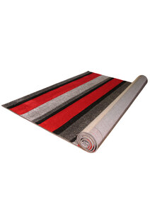 Bonnie Modern Red Striped Rug