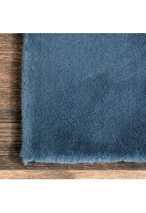 Jessa Blue Plush Washable Rug