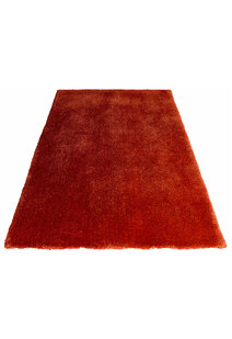 Luxe Plain Orange Shaggy Rug