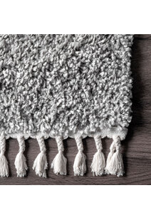 Lucy Grey Moroccan Tassel Rug