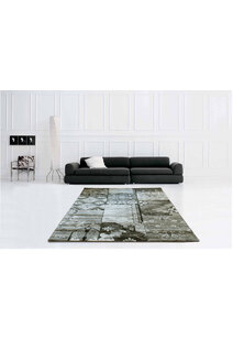 Paris Carved Grey Patchwork Rug