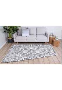 Ryan Grey Transitional Floral Rug