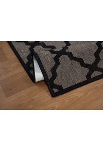 Soleil Grey Flatweave Trellis Rug