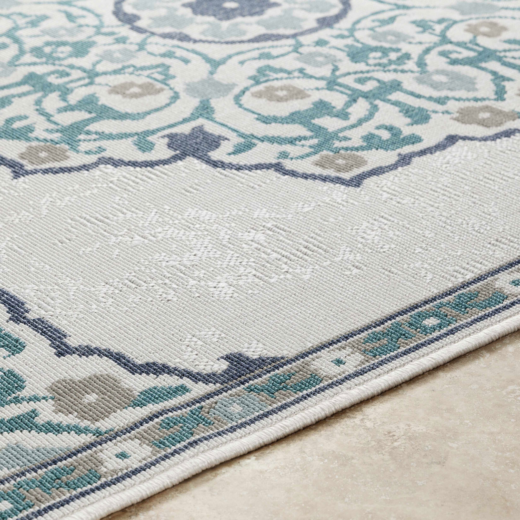 Ambient Ivory Floral Outdoor Rug