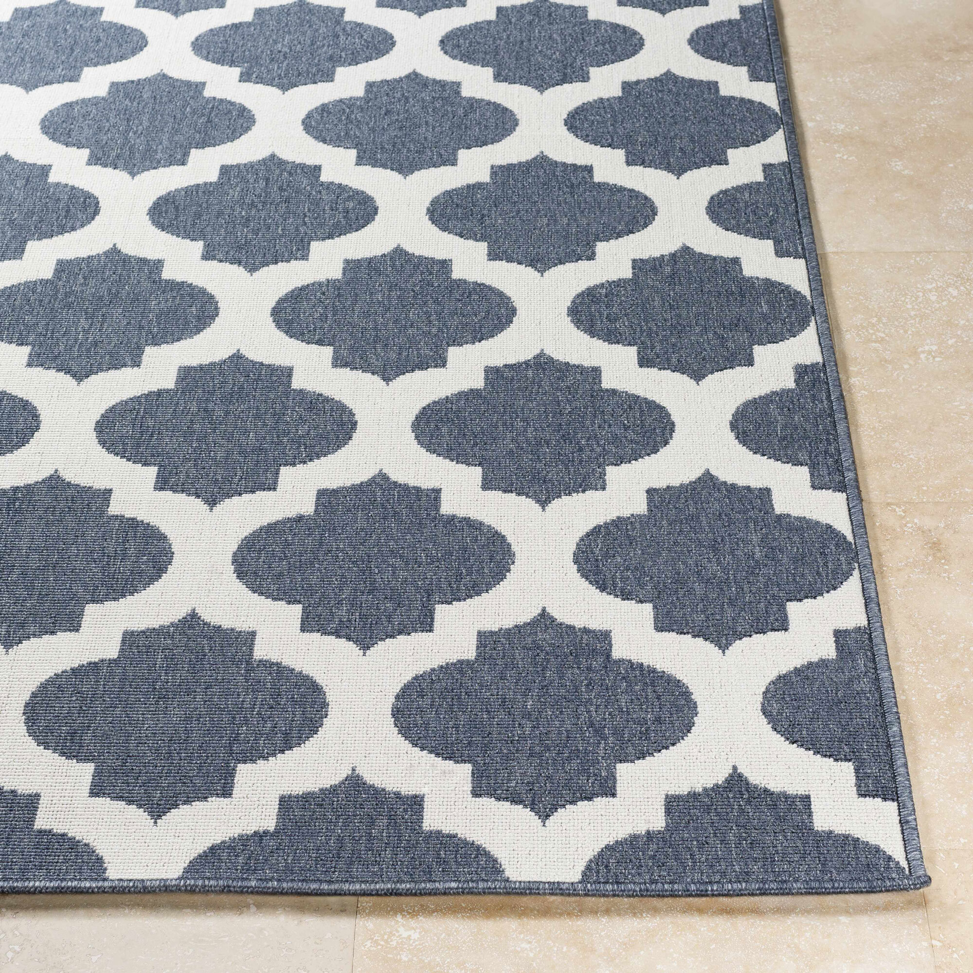 Ambient Blue Outdoor Trellis Rug