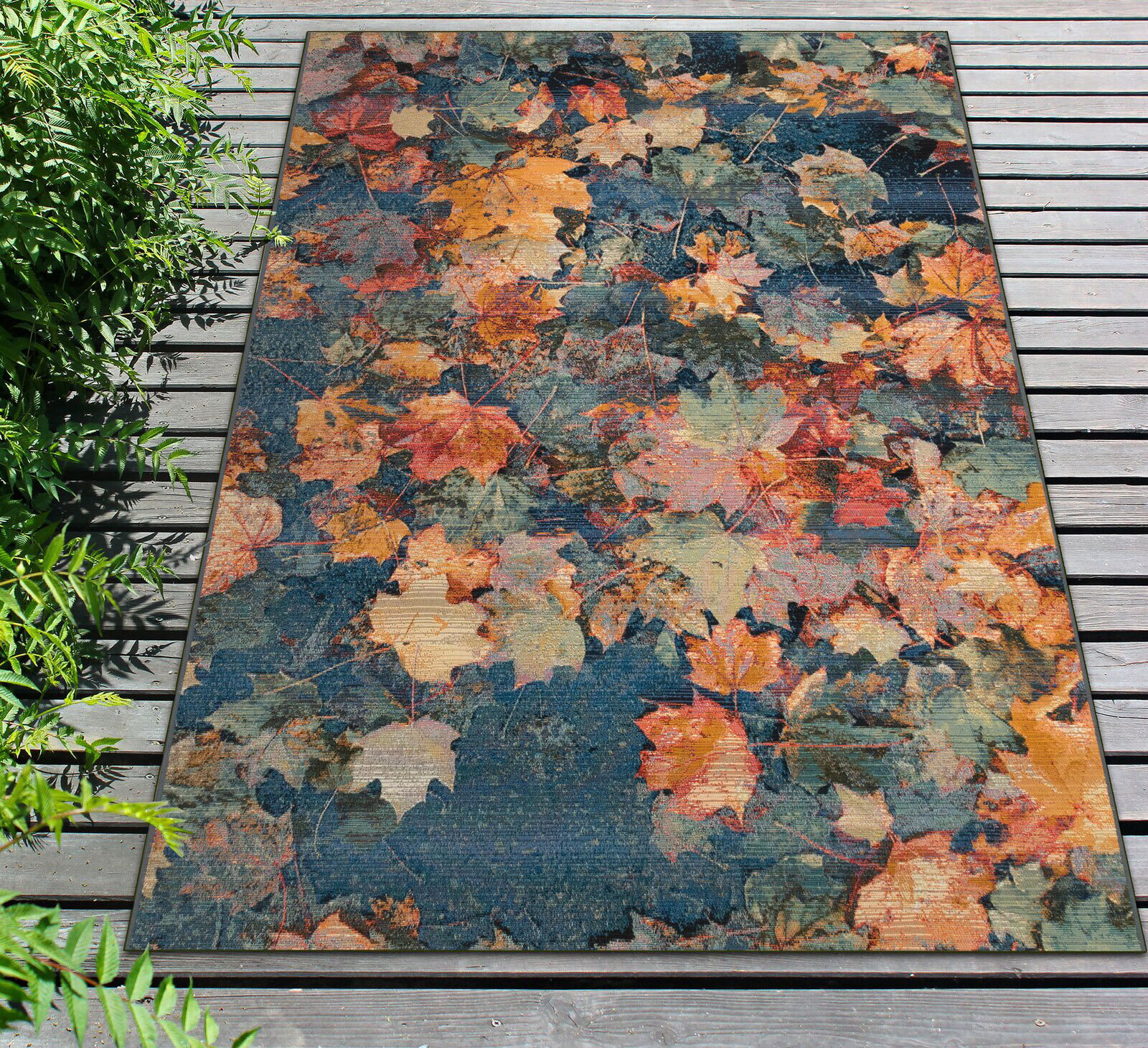 Aperto Floral Autumn Leaves Rug