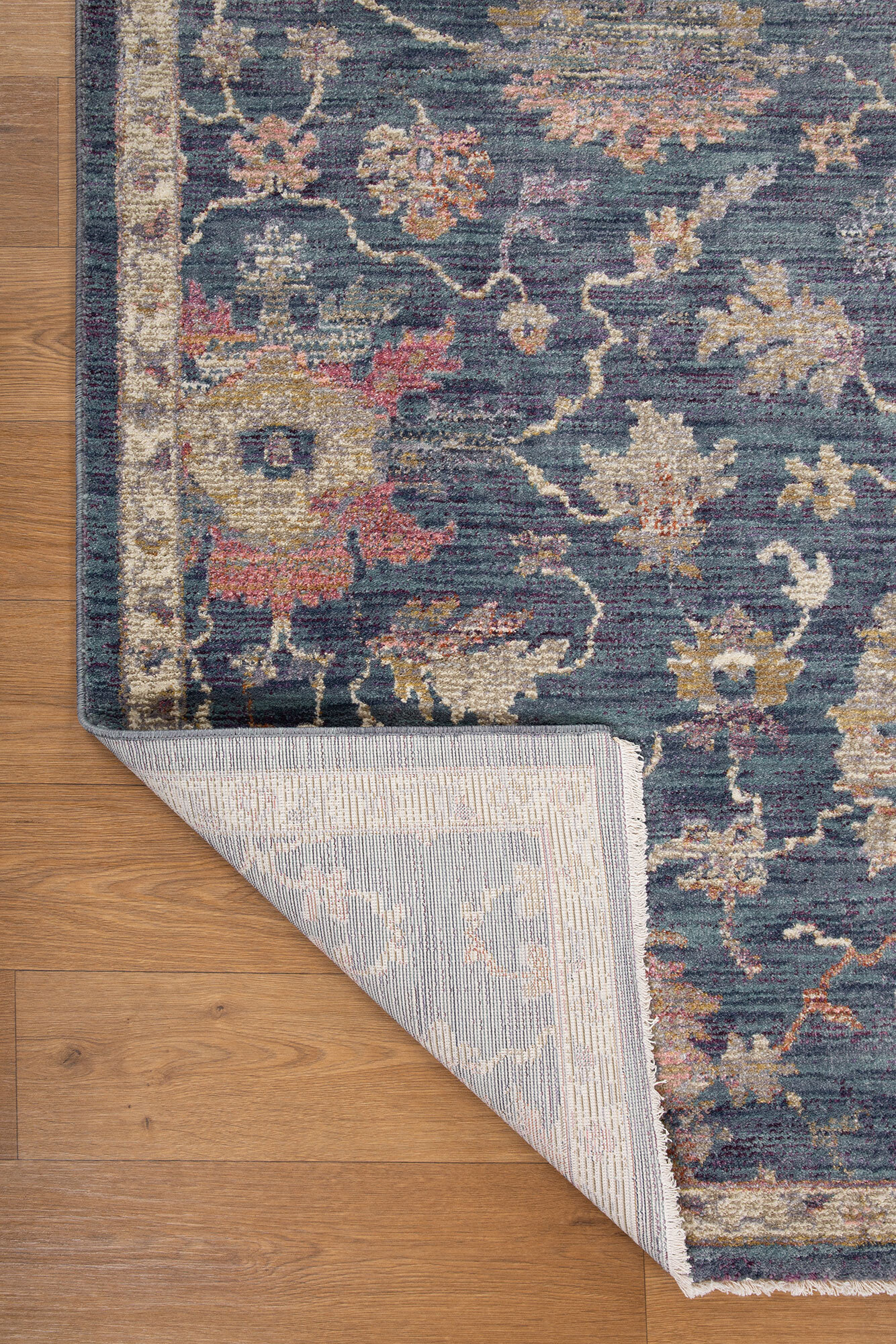 Cora Blue Traditional Floral Rug