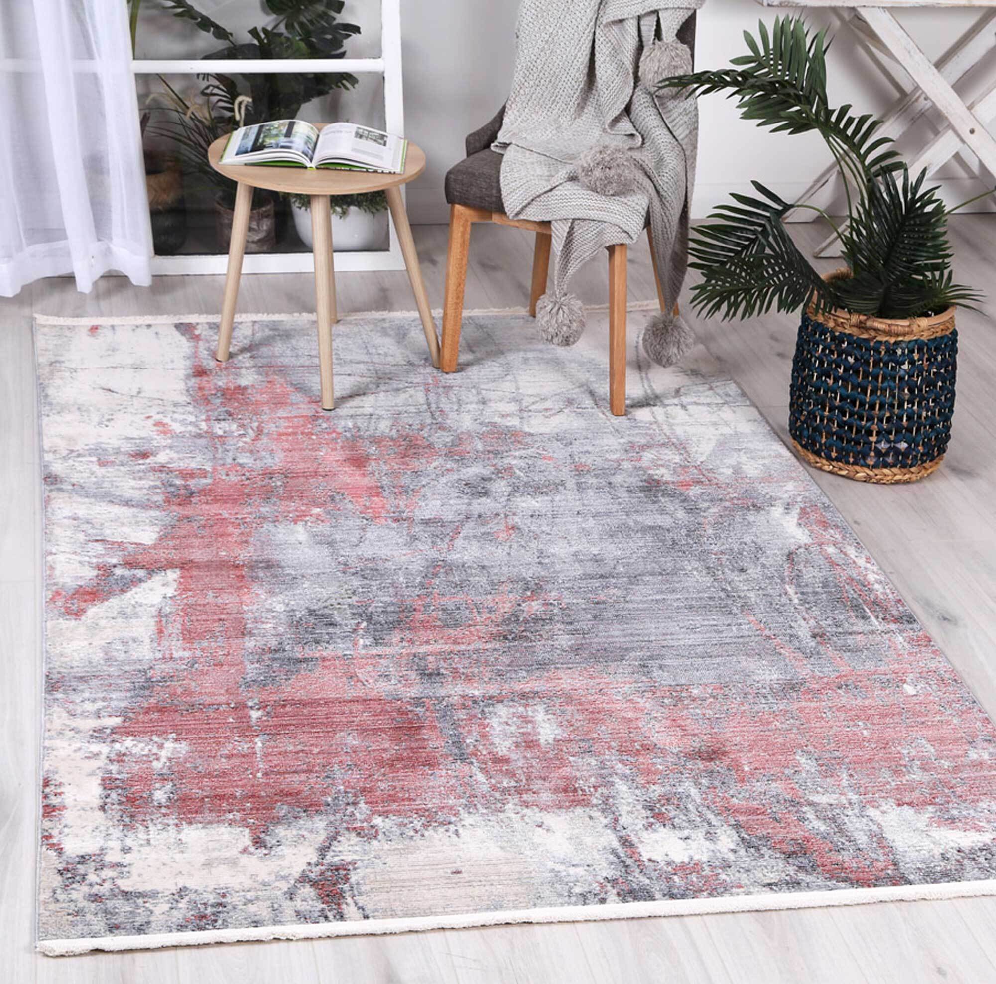 Darra Modern Red Abstract Rug