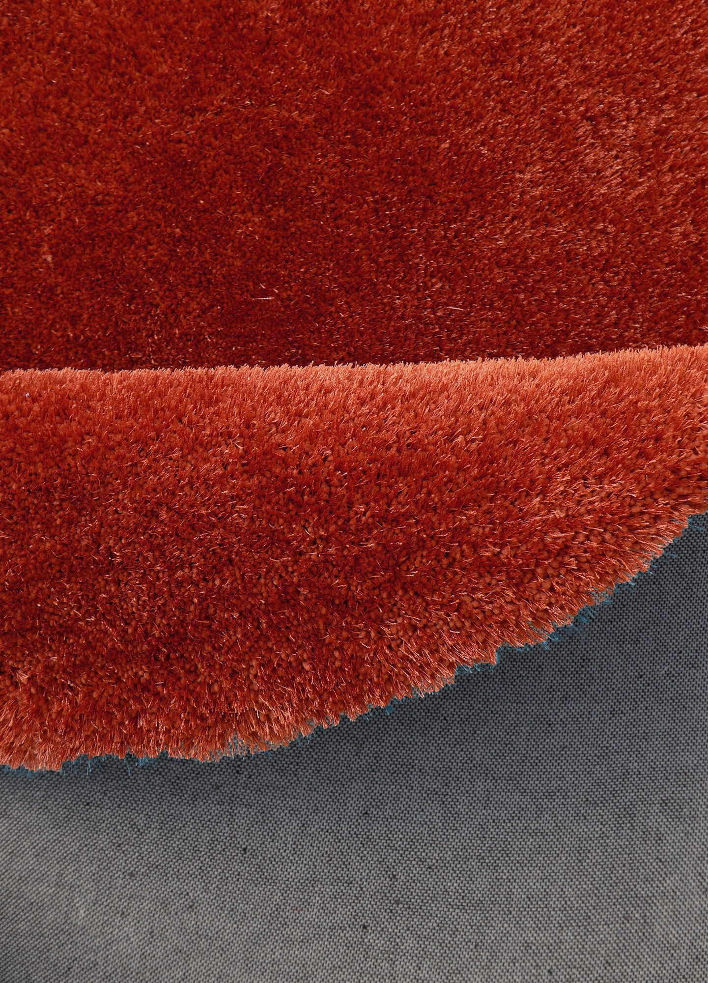 Luxe Plain Orange Shaggy Rug