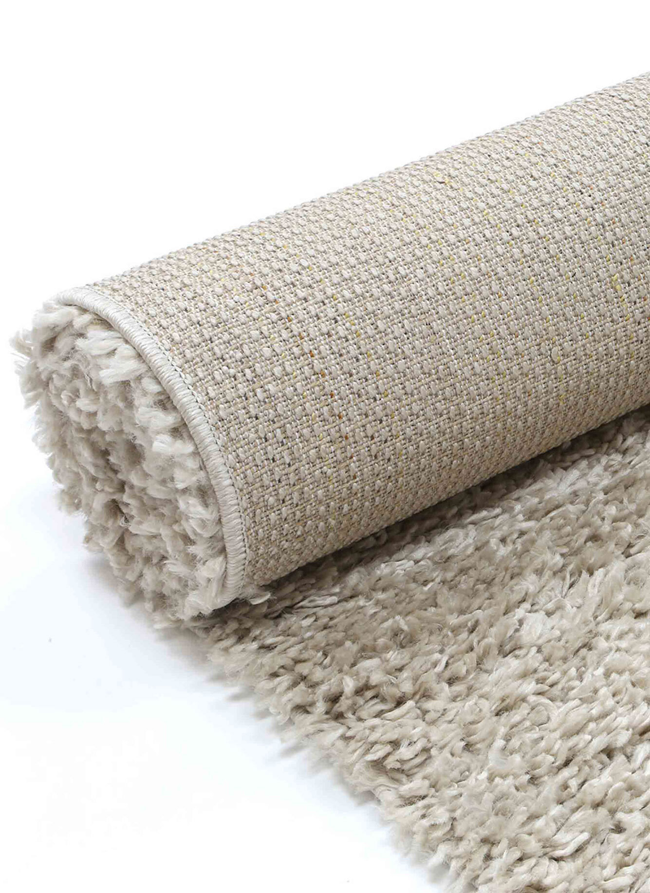 Luis Plain Beige Shaggy Rug