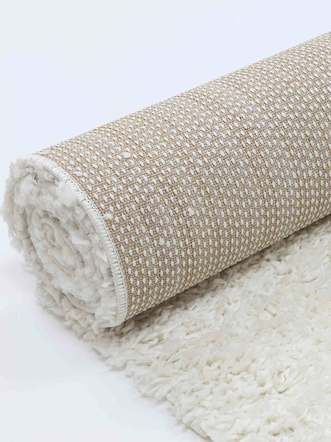 Luis Plain Cream Shaggy Rug