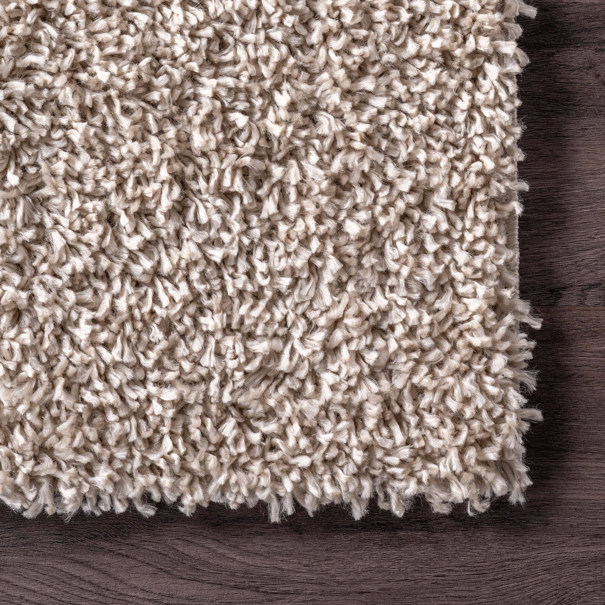 Luis Plain Beige Shaggy Rug