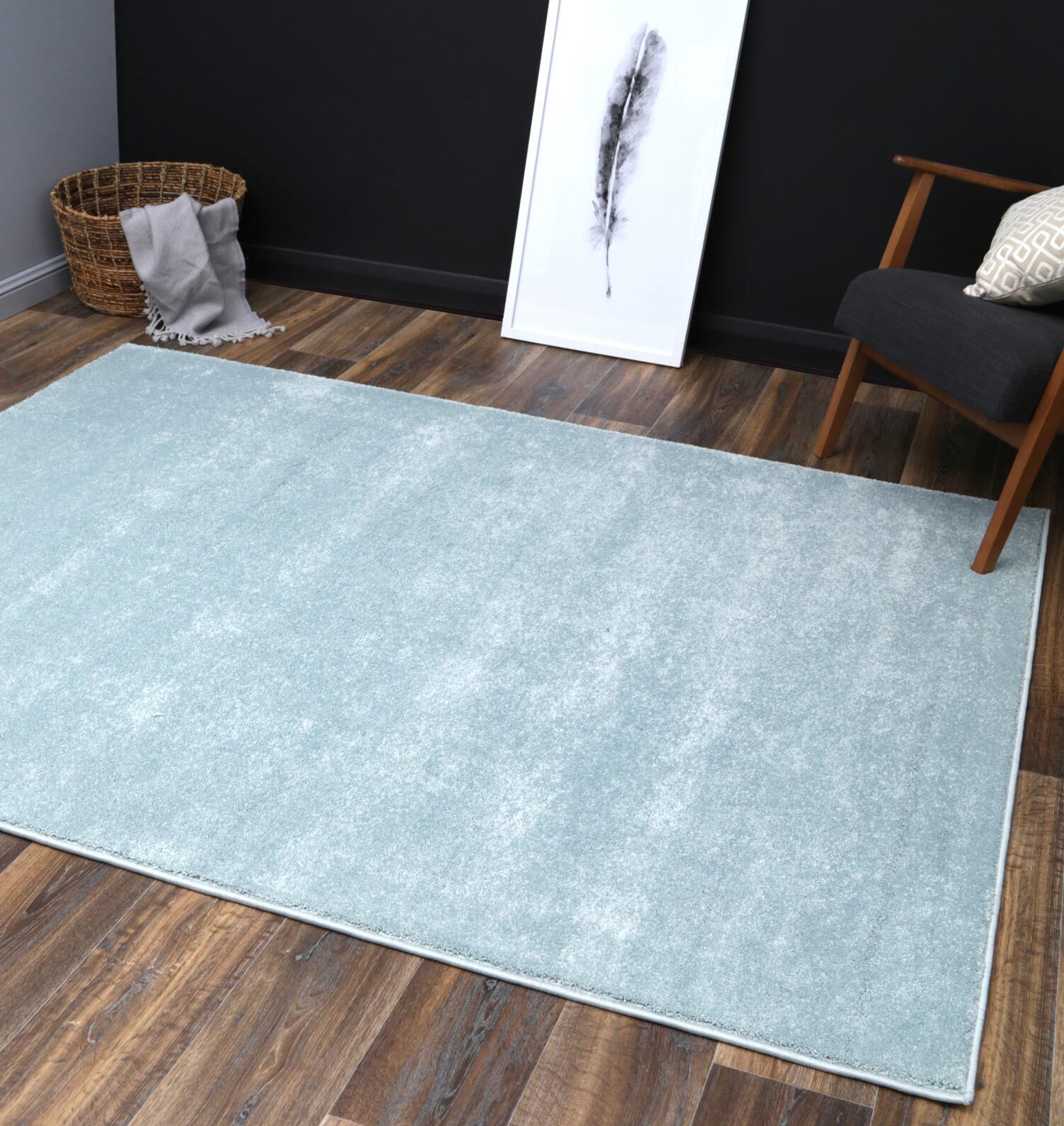 Macey Plain Teal Plush Rug