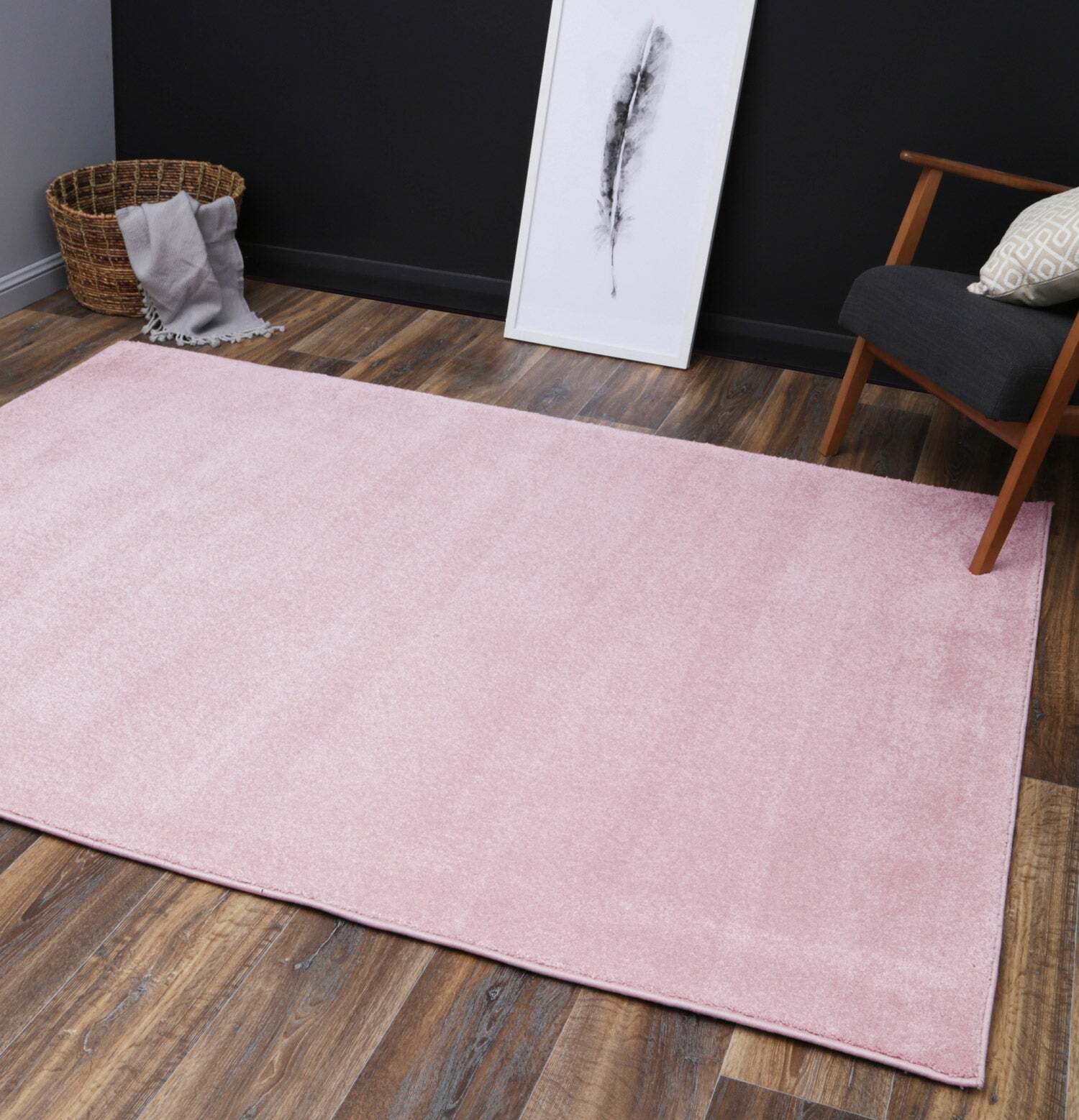 Macey Thick Plain Pink Rug