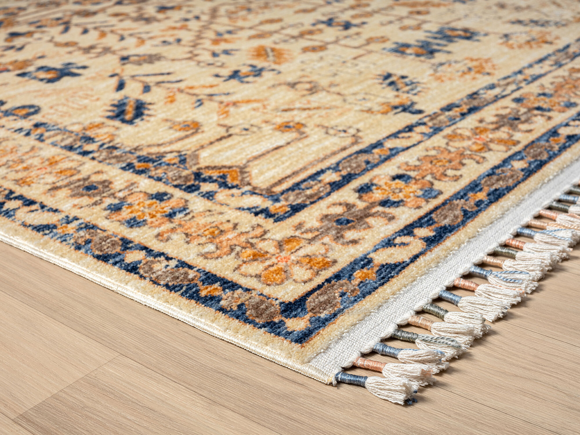 Opal Traditional Floral Border Rug