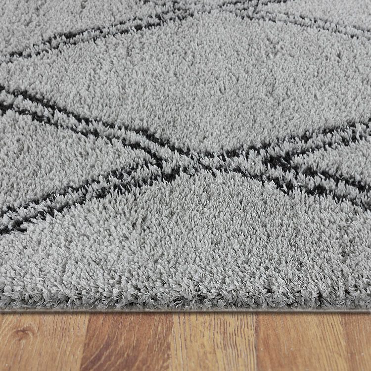 Salem Grey Moroccan Shaggy Rug