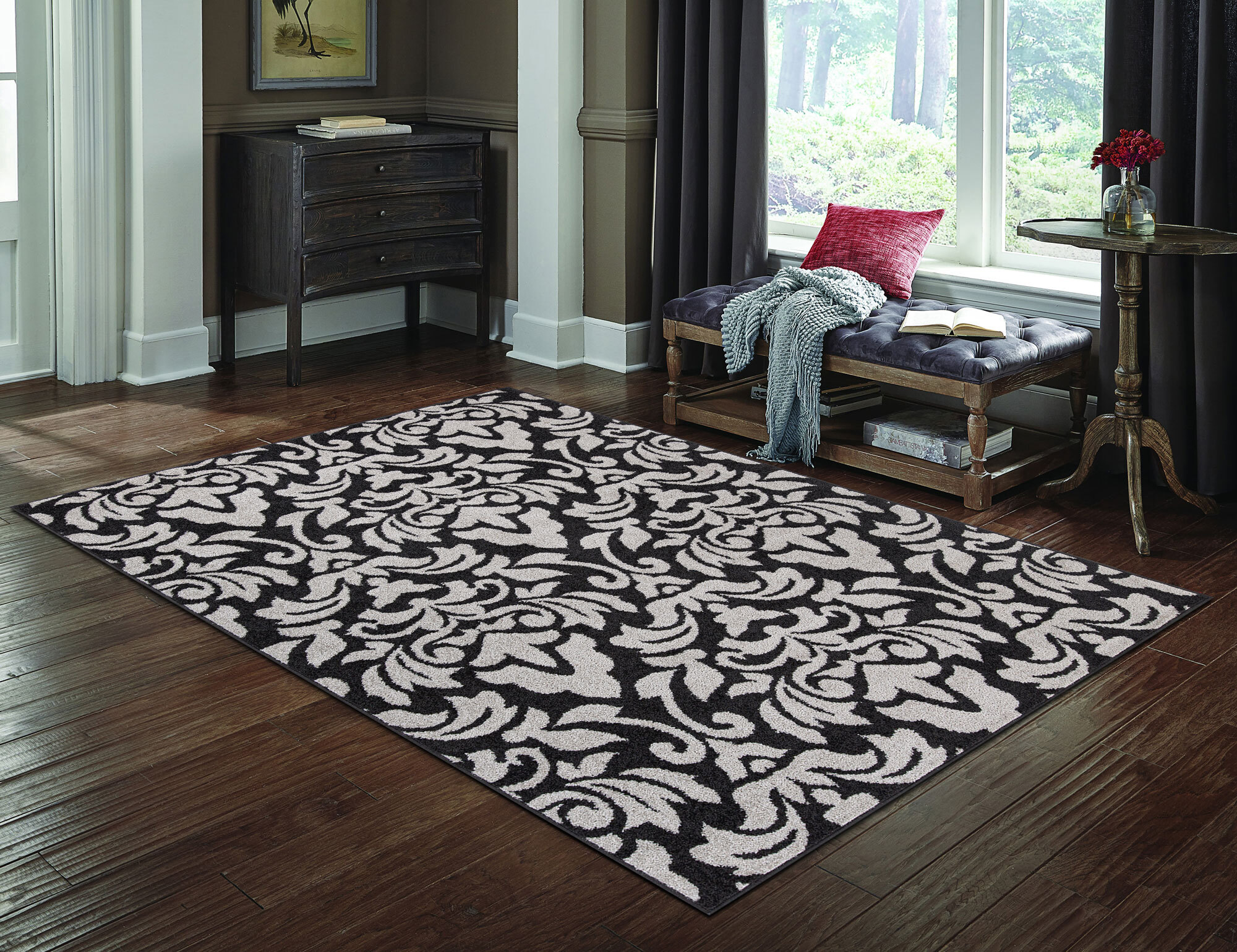 Sandy Contemporary Floral Rug