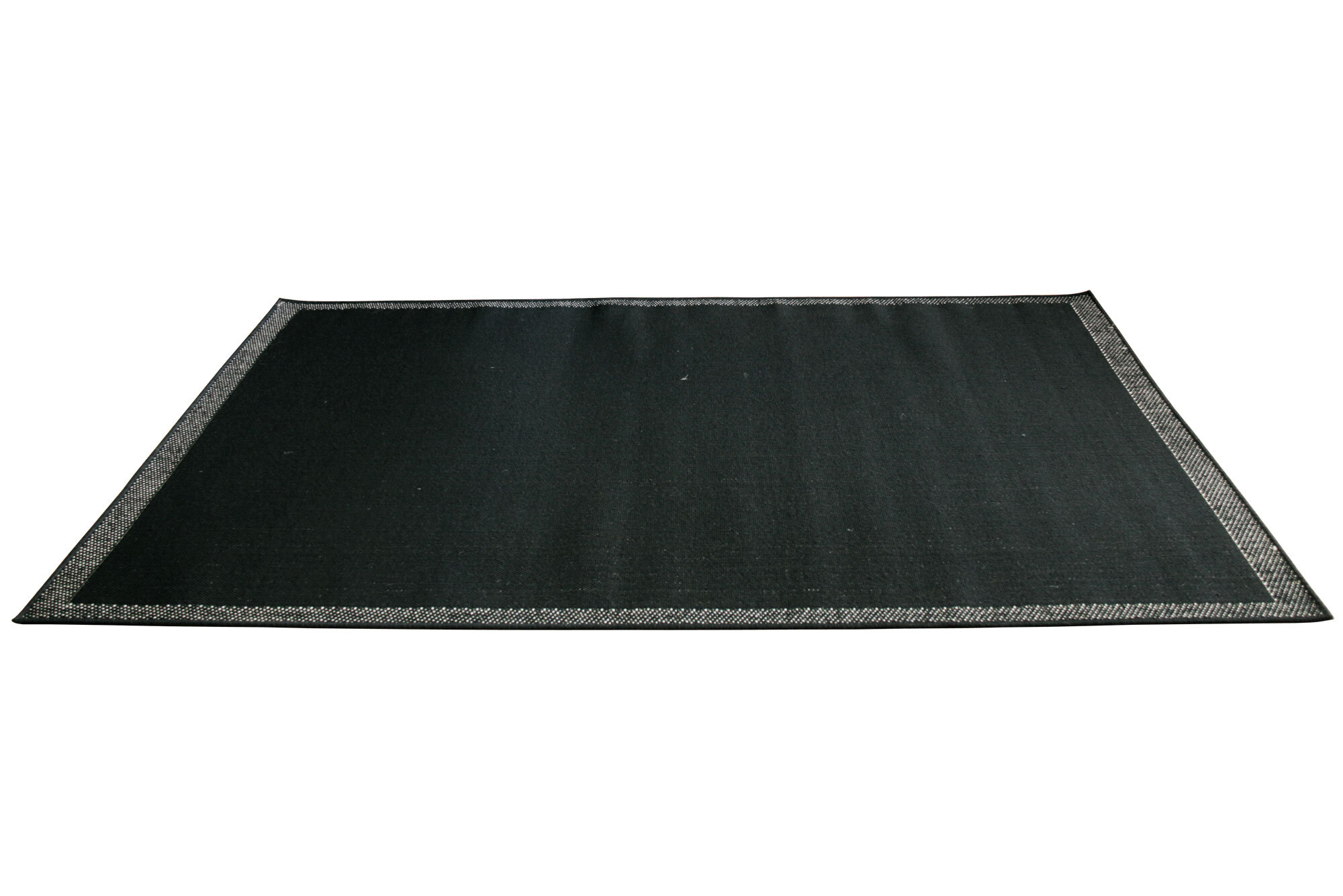 Storm Plain Black Flatweave Rug