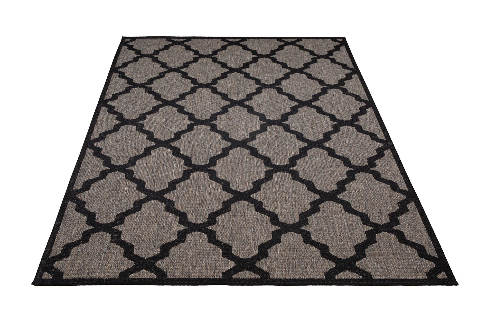 Soleil Grey Flatweave Trellis Rug