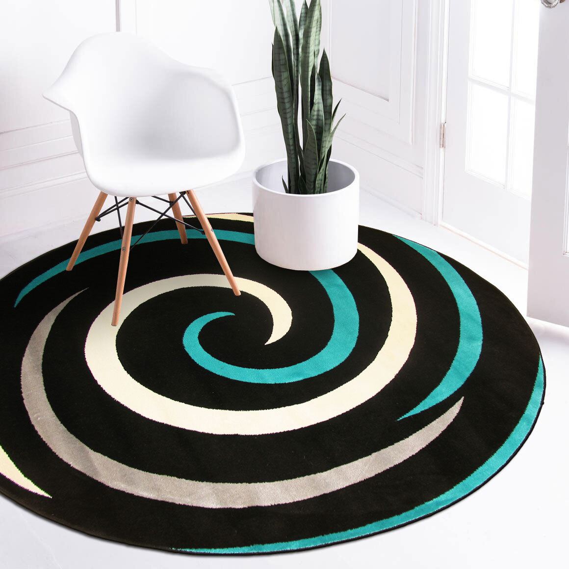 Sky Modern Swirl Pattern Rug